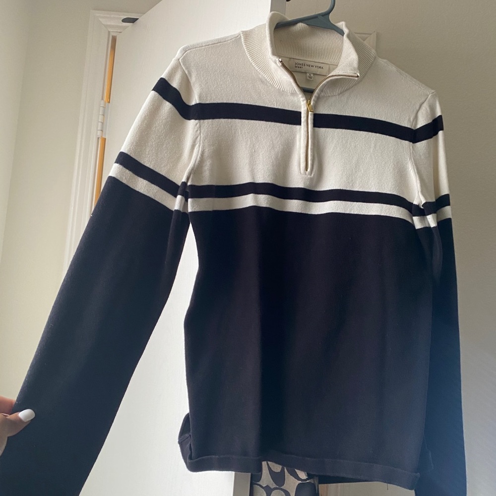 Striped zip sweater